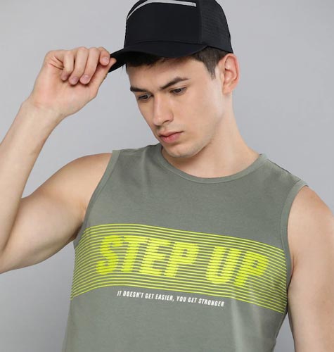 Men Green & Yellow Typography Printed Bio-Wash T-shirt